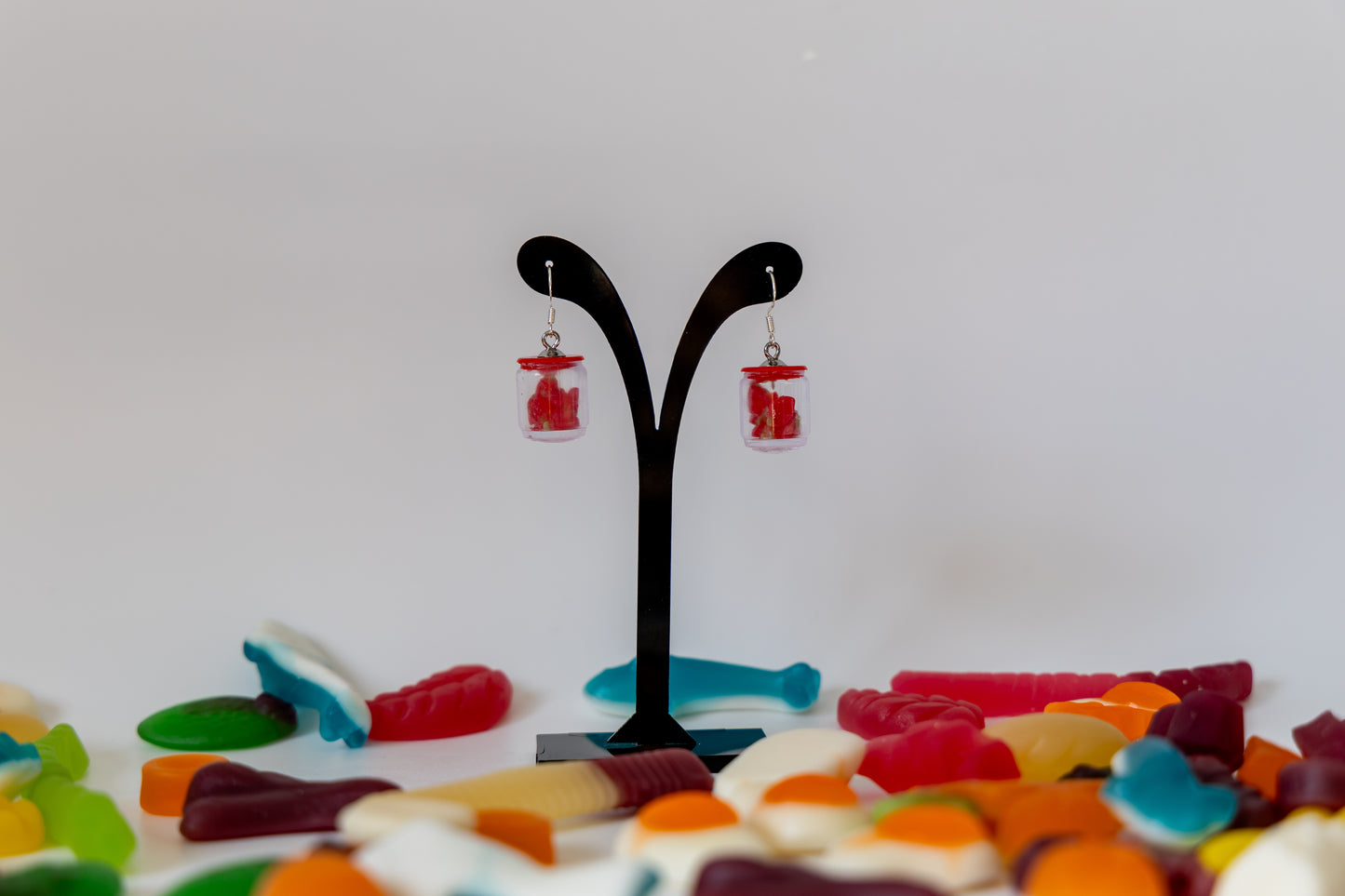 Red Lid Strawberry Gummy Jars