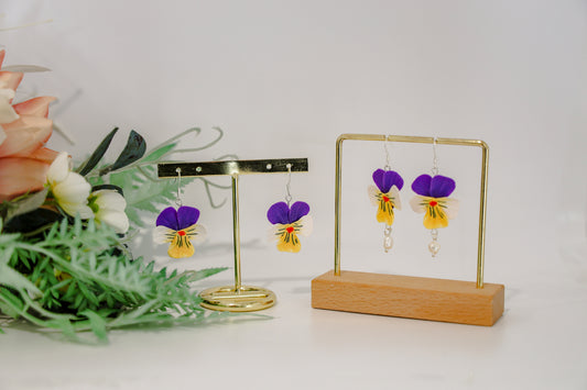 Purple and White Pansies