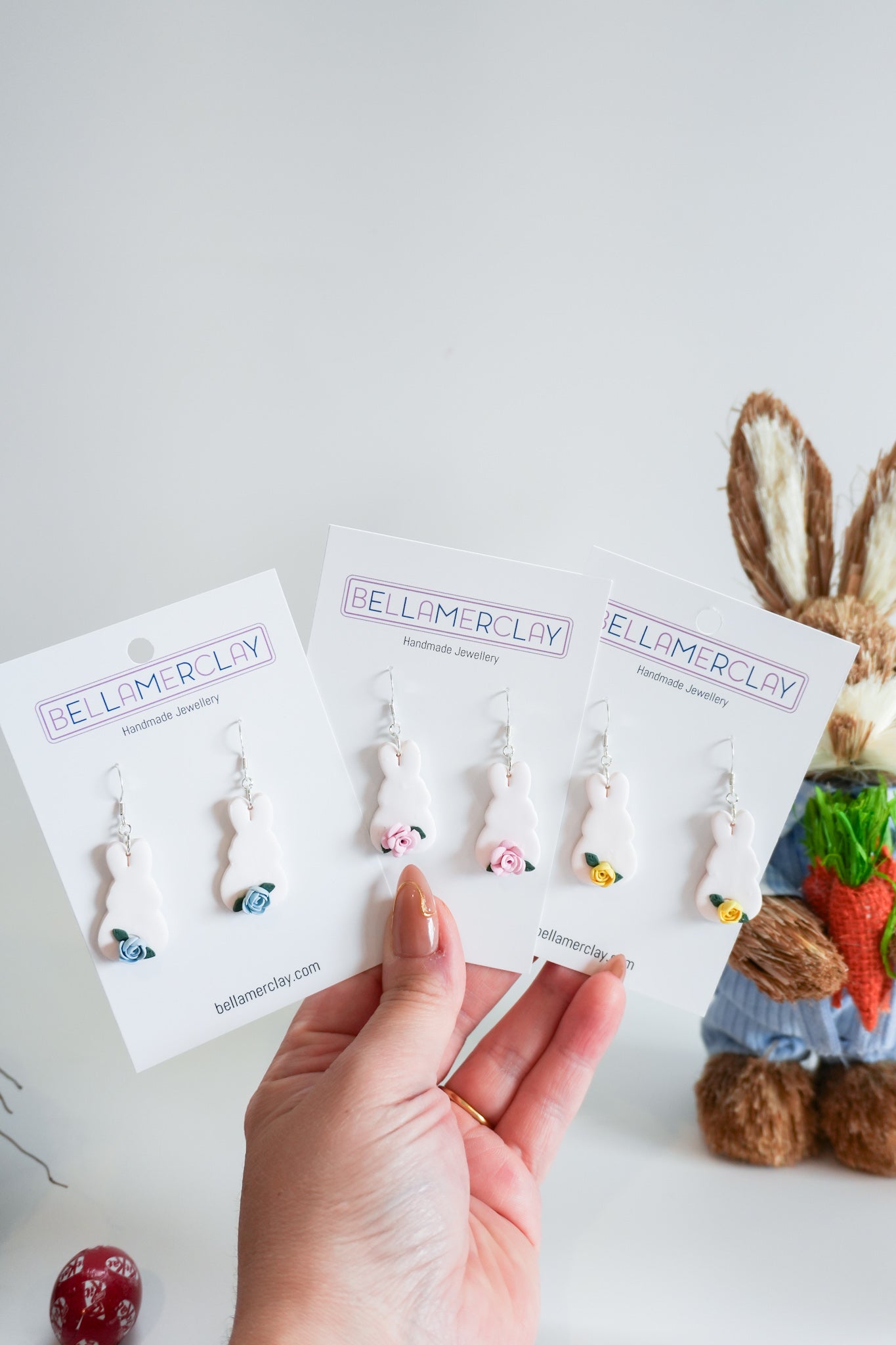 Floral Bunny Tail Earrings