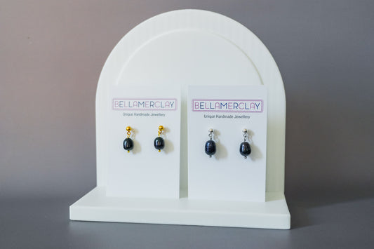 Single Black Pearl Earrings