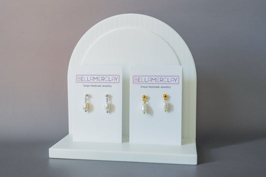 White Pearl Earrings