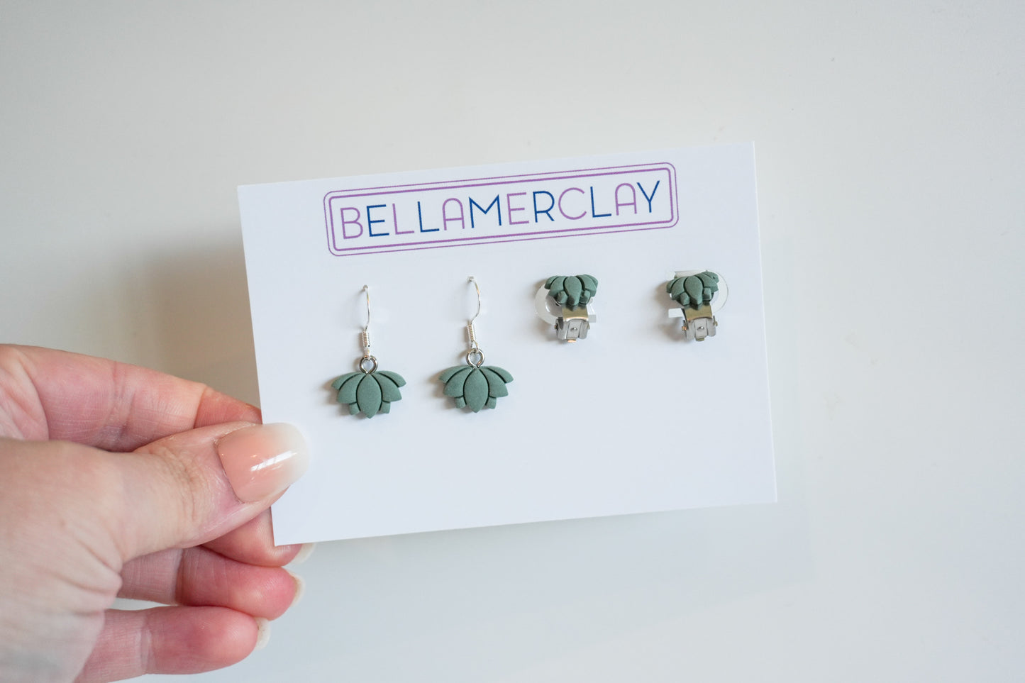 Green Floral Earrings