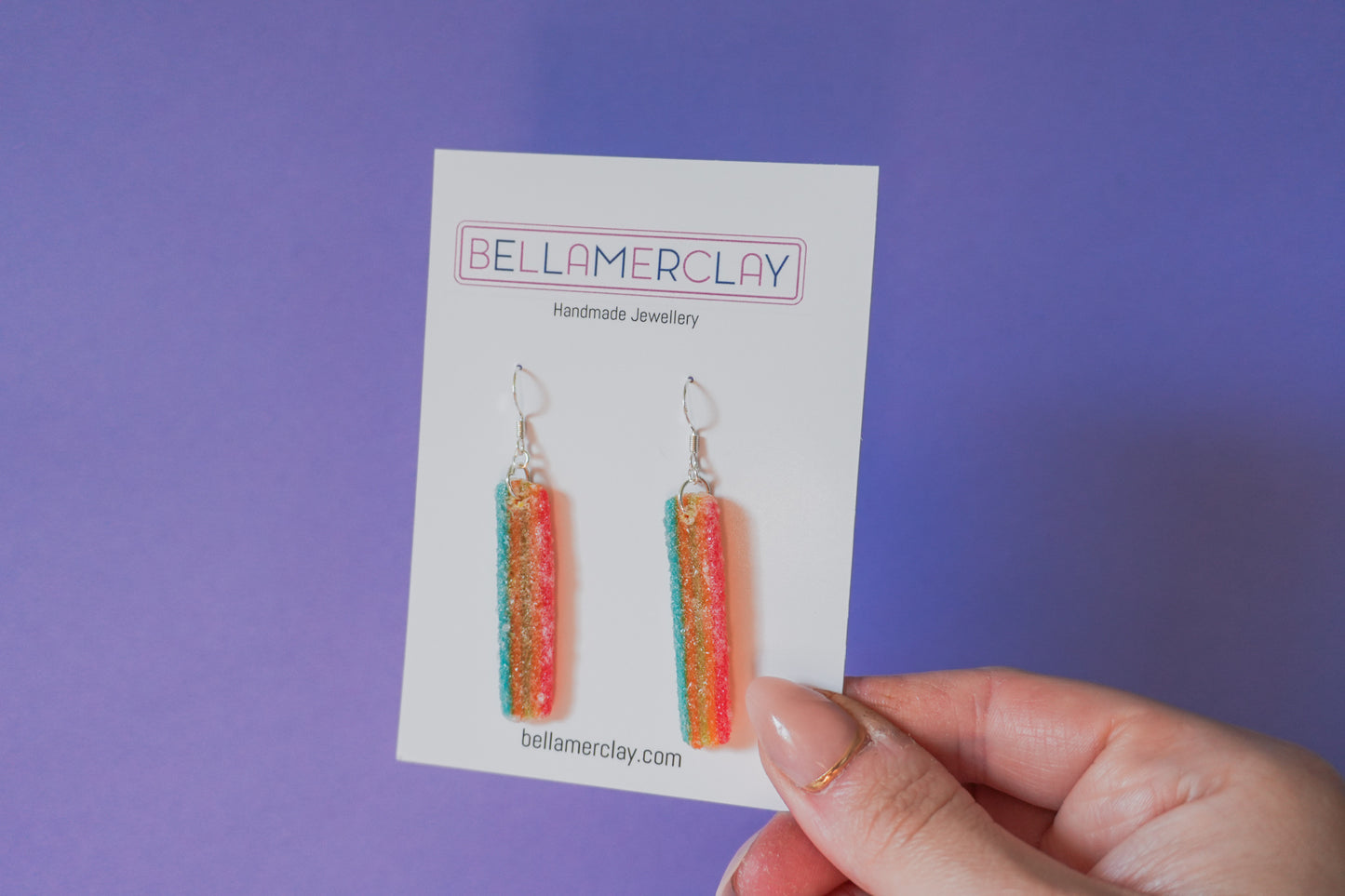 Rainbow Stripes Lolly Earrings