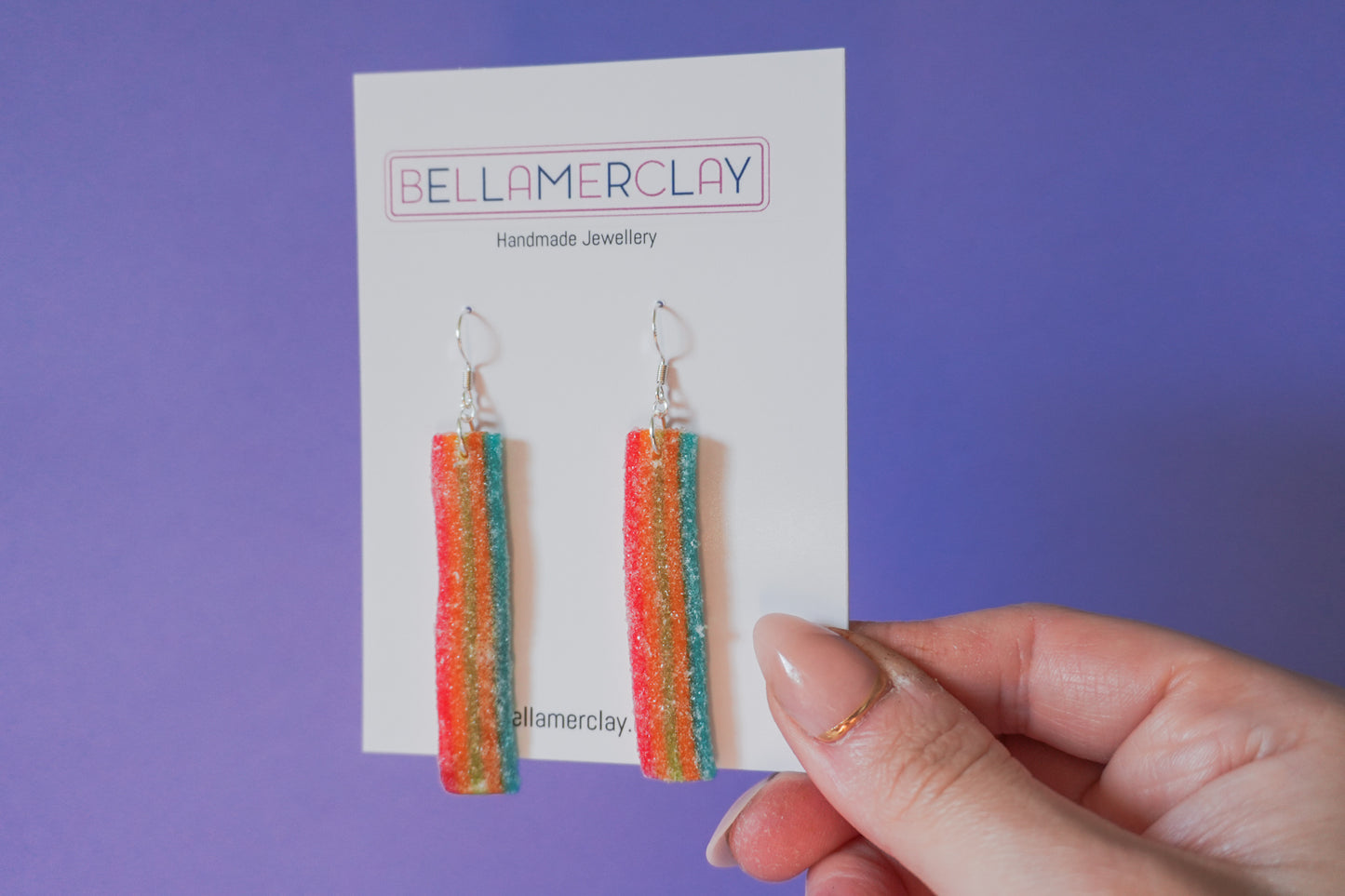 Rainbow Stripes Lolly Earrings