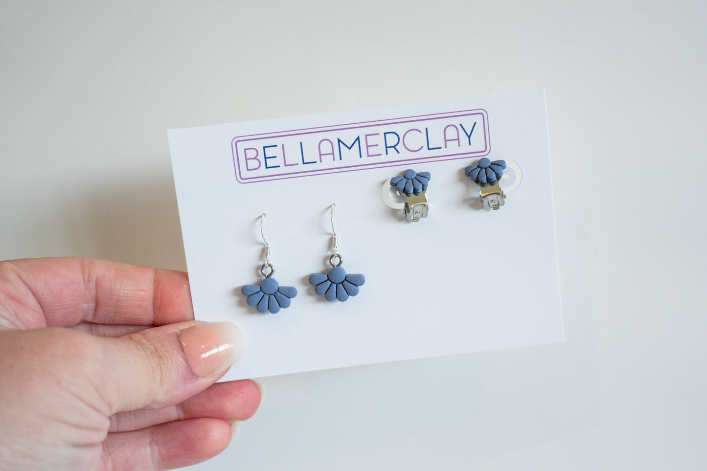 Dusty Blue Floral Earrings