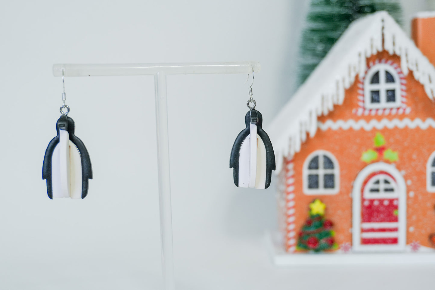 3D Connected Christmas Earrings