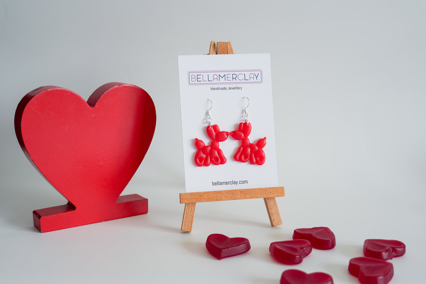 Balloon Dog Valentines Earrings