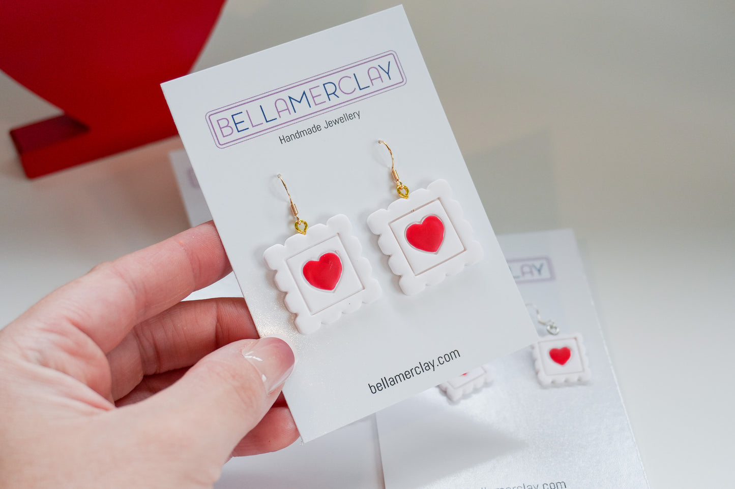 Heart Post Stamp Earrings
