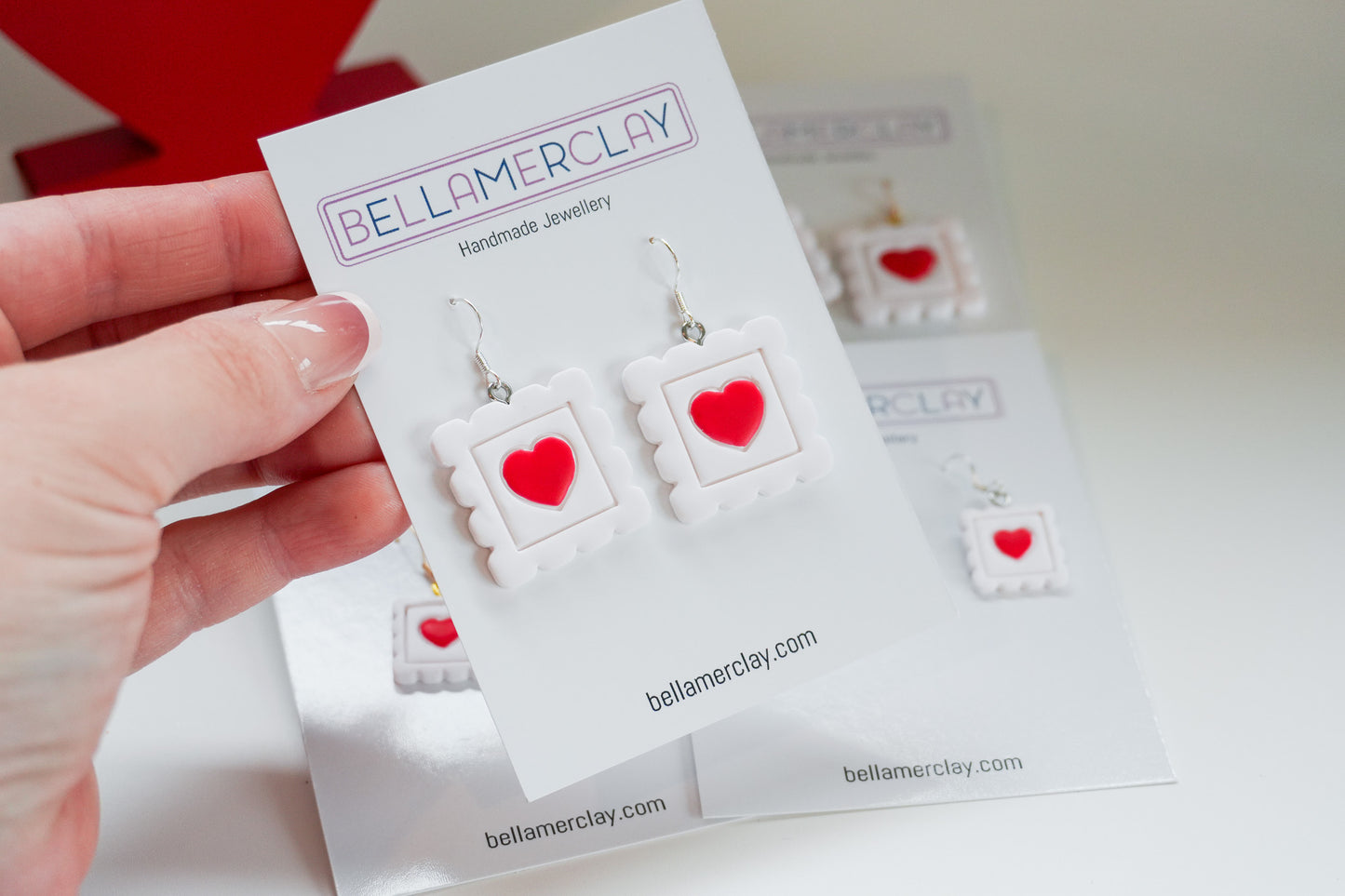 Heart Post Stamp Earrings