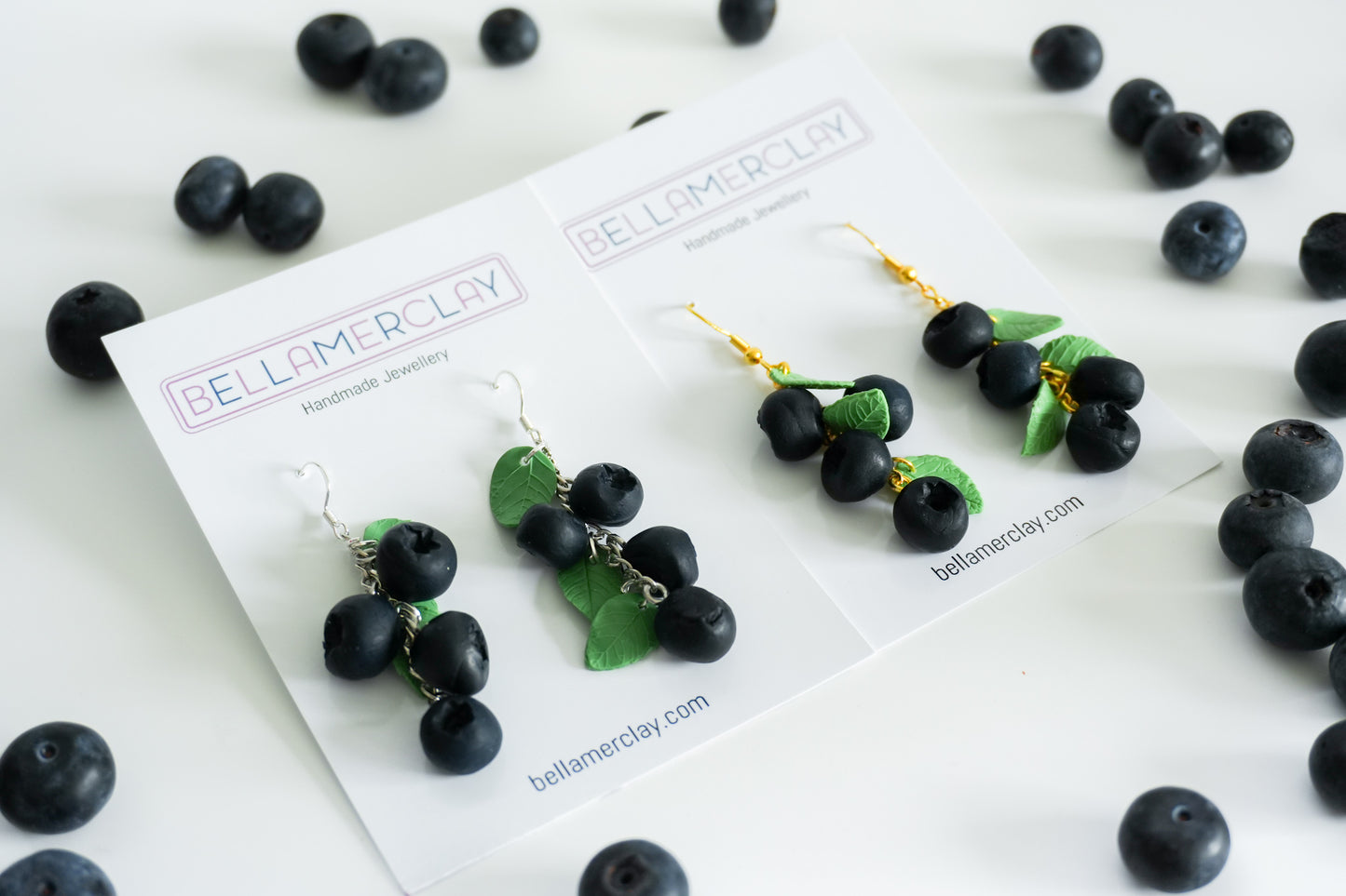 Blue Berry Cluster Earrings