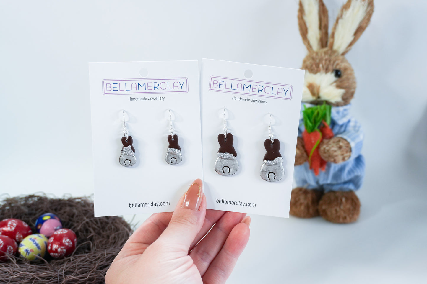 Half Foiled Bunny Earrings