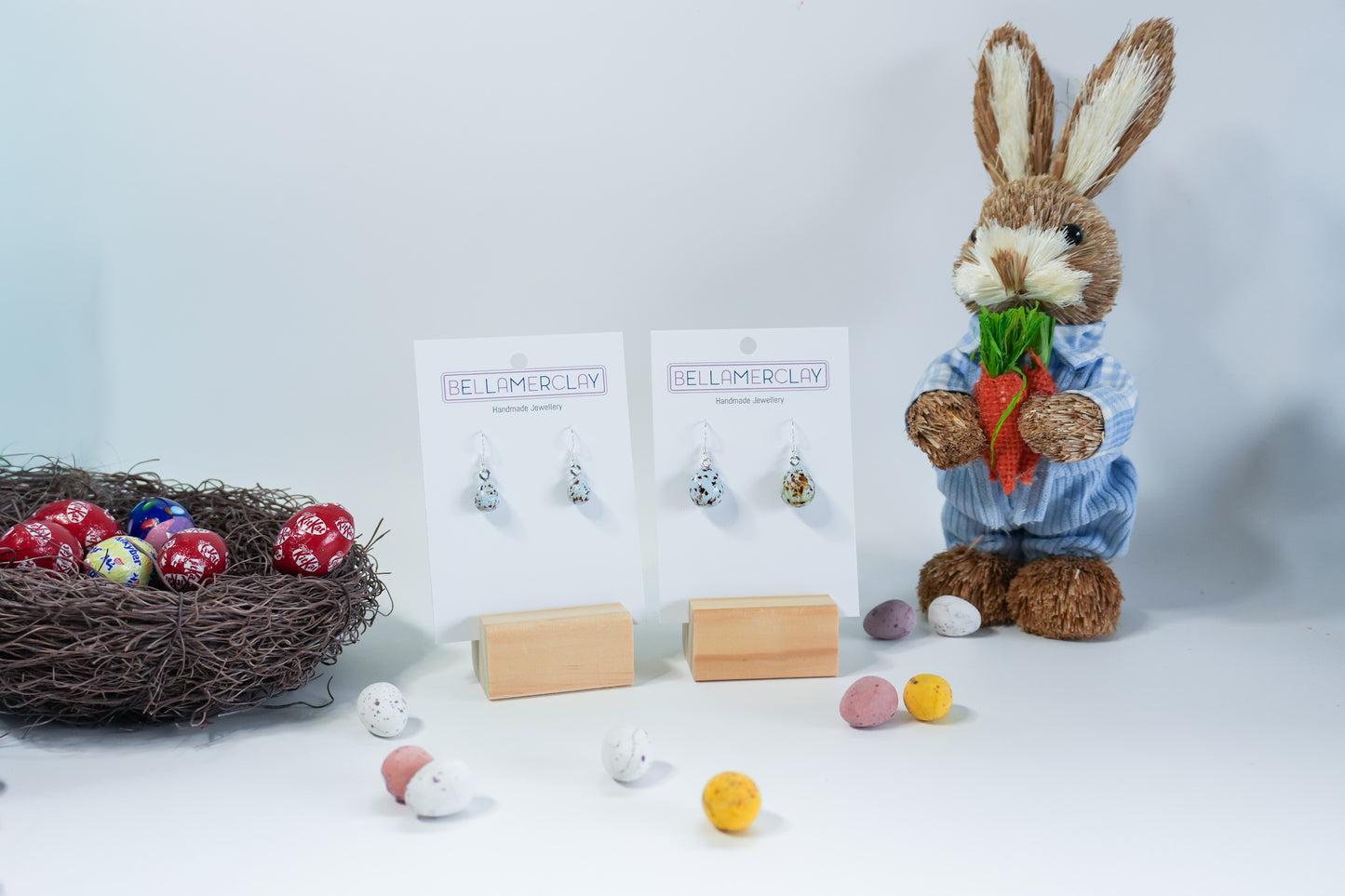 Mini Speckled Egg Earrings