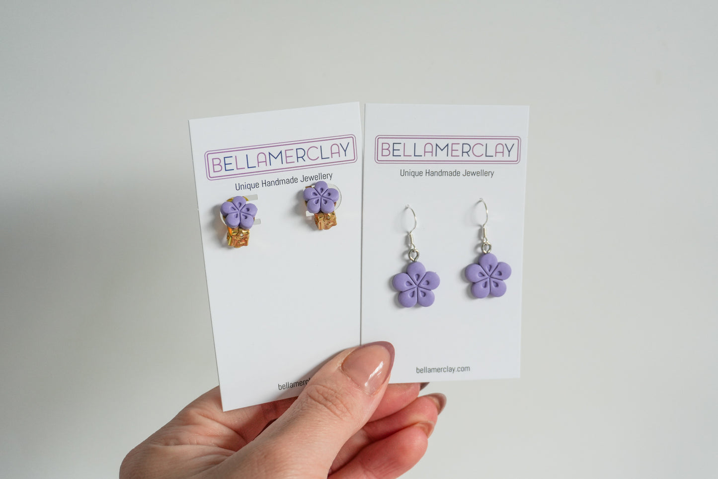 Purple Flower Earrings