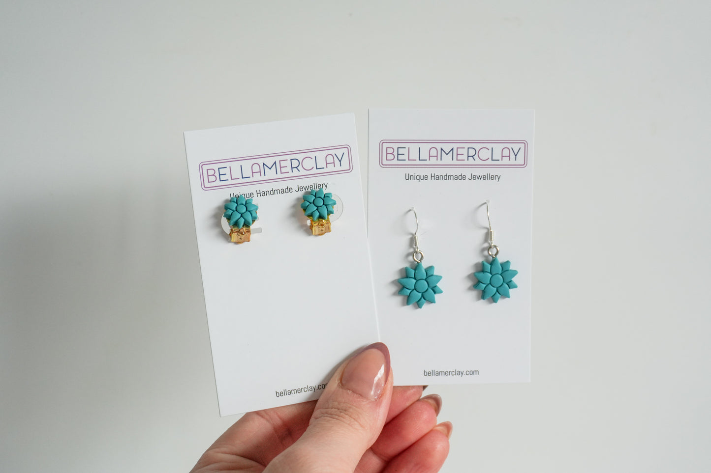 Sea Green Flower Earrings