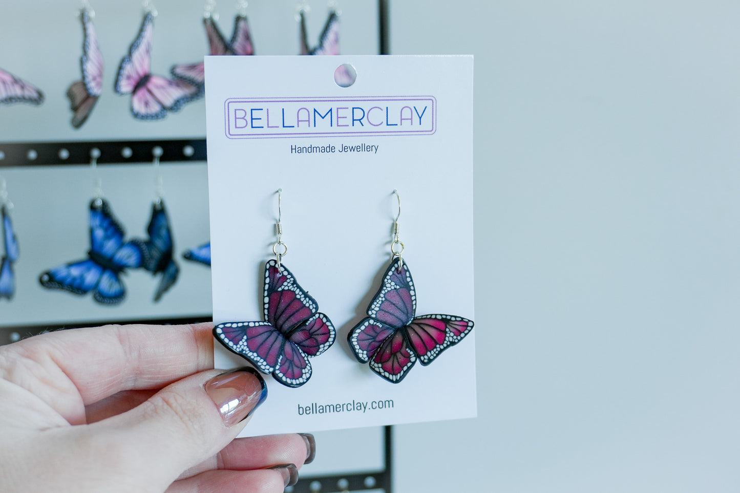 Pink Translucent Butterfly Earrings