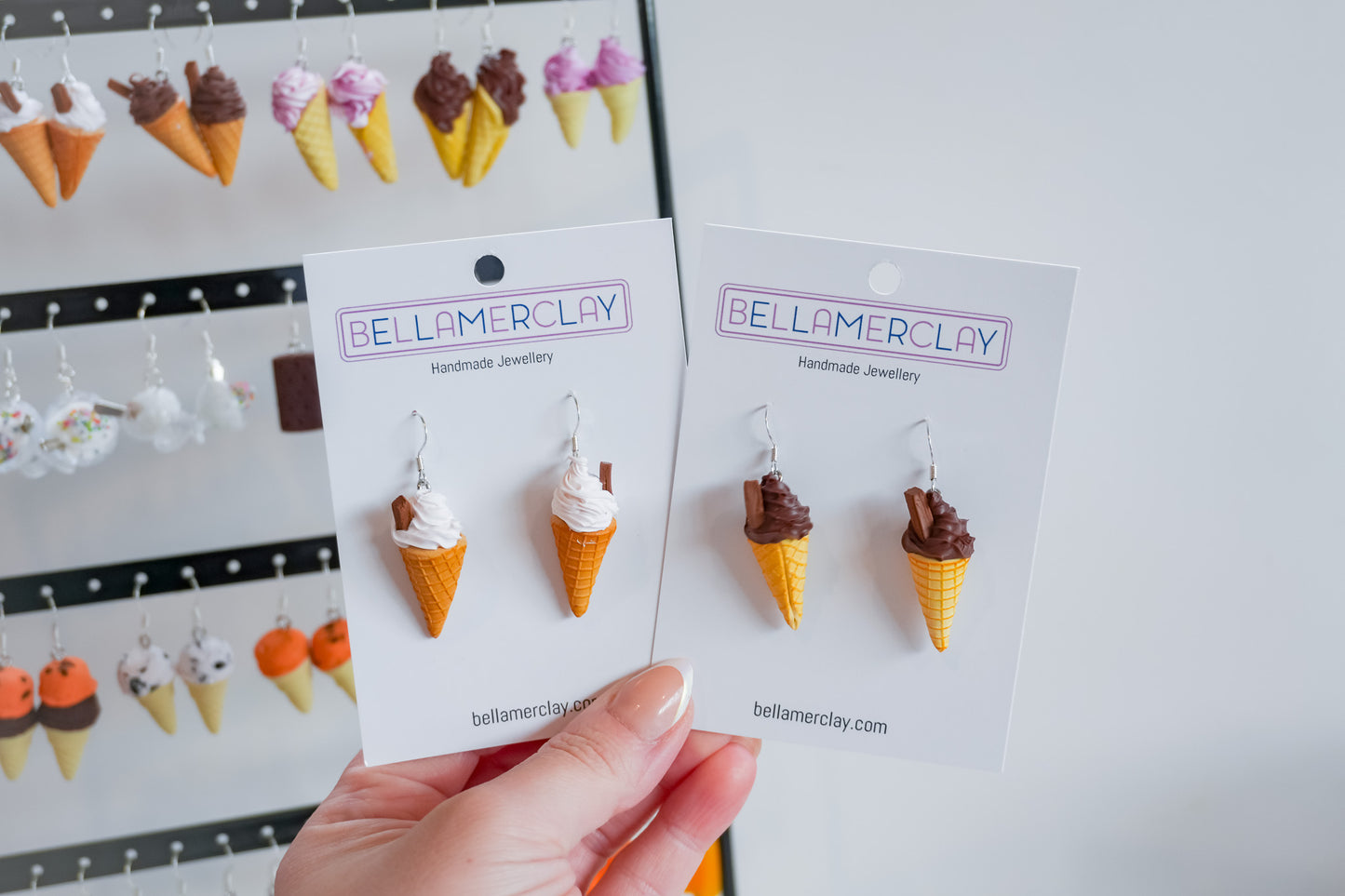 Waffle Cone Ice Cream Earrings
