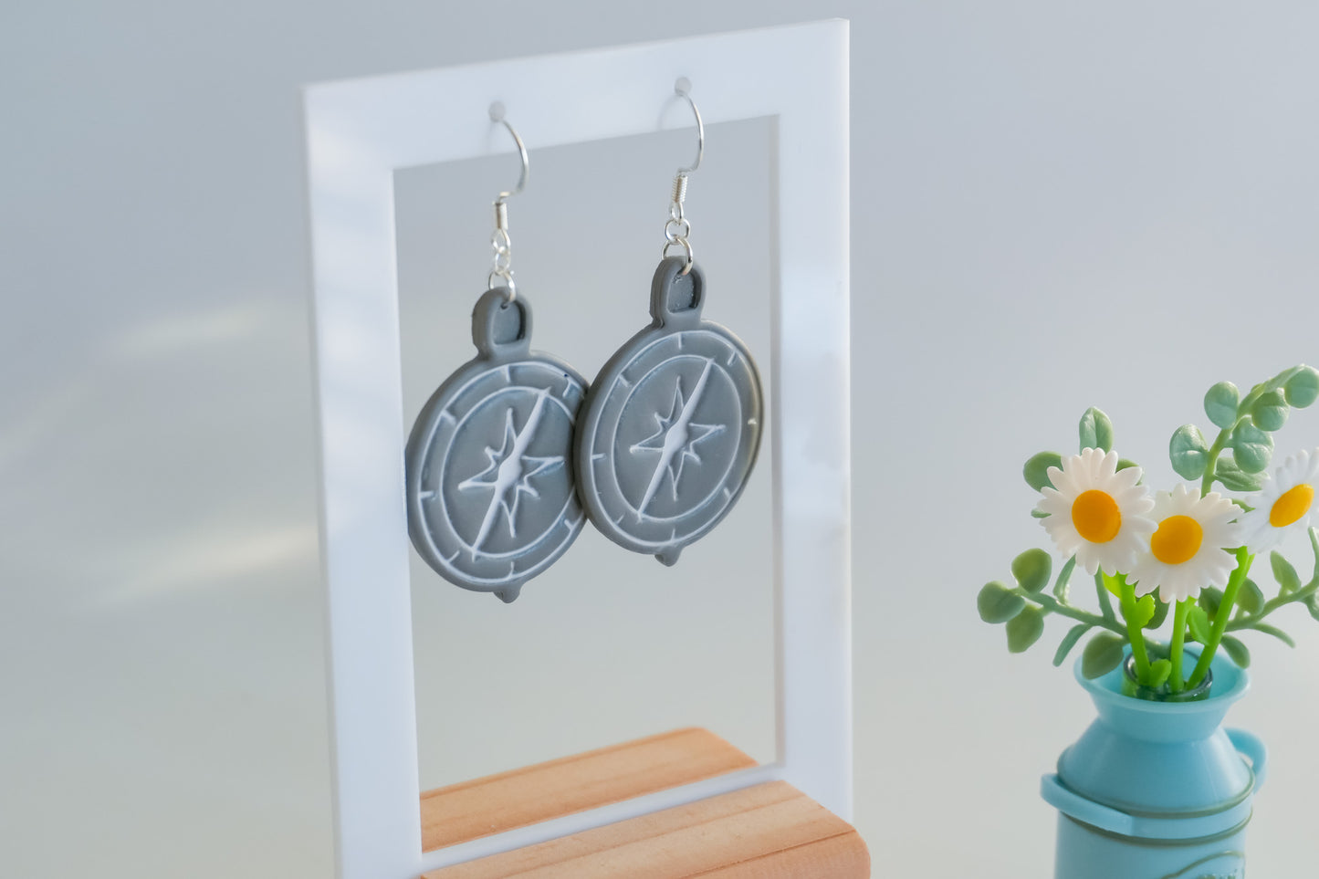 Large Compass Earrings