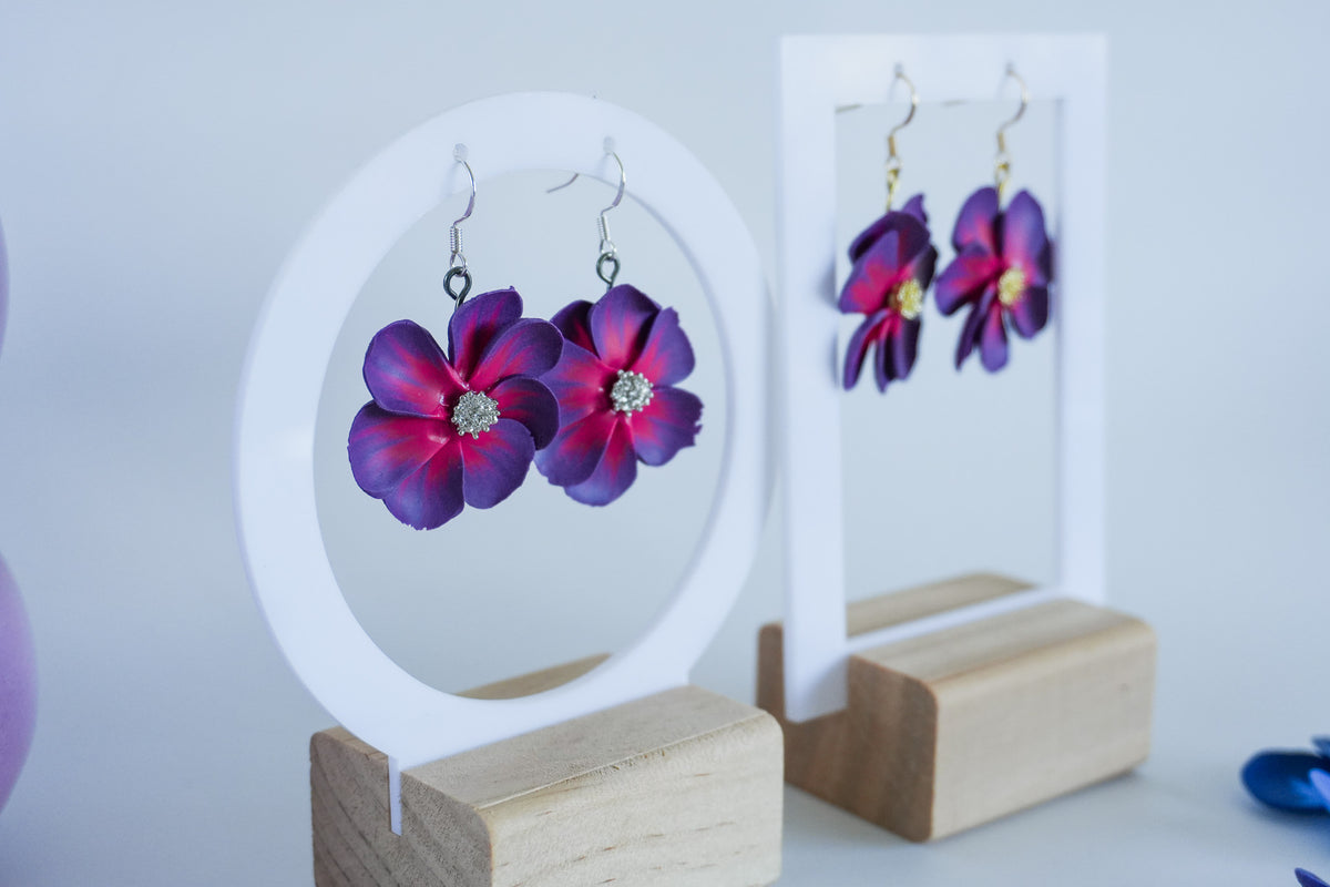 Purple Gradient Flower Earrings