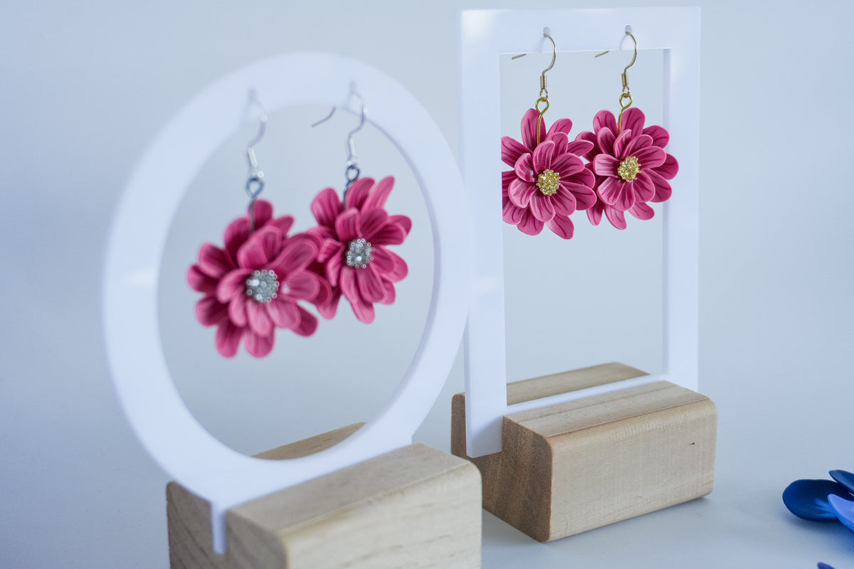 Pink Floral Earrings