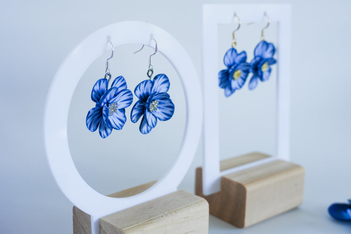 Blue Gradient Flower Earrings