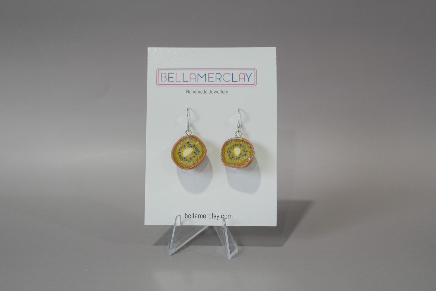Gold Kiwi Fruit Earrings