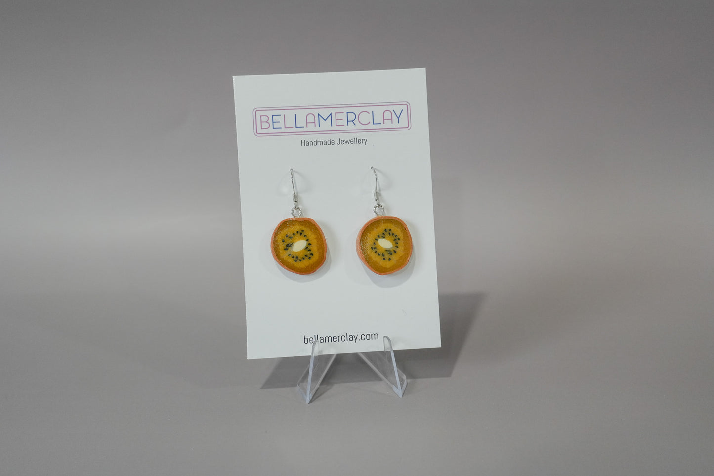 Gold Kiwi Fruit Earrings