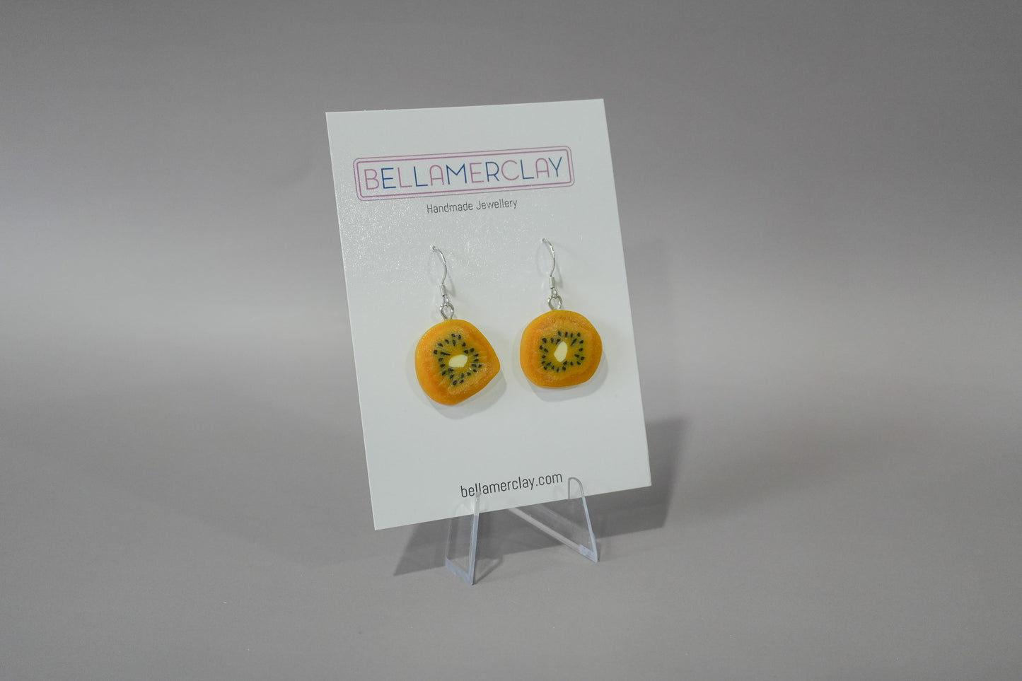 Gold Kiwi Fruit Earrings