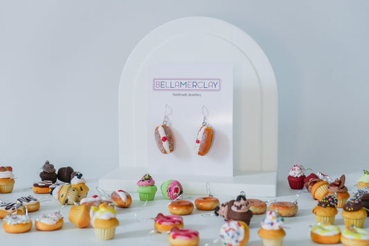 Long Creme Bun Earrings