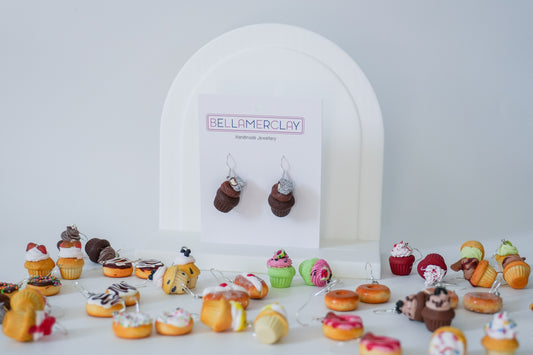 Lamington Cupcake Earrings