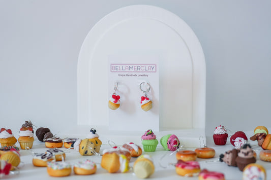 Raspberry Cupcake Earrings