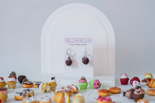 Chocolate Coconut Cupcake Earrings