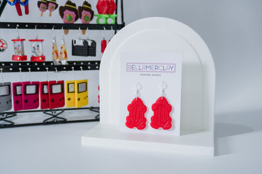Red Frog Lollie Earrings