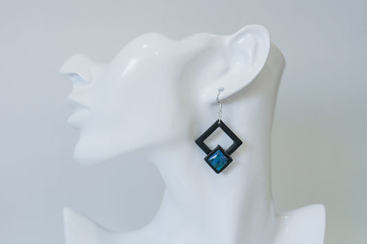 Paua Double Square Earrings