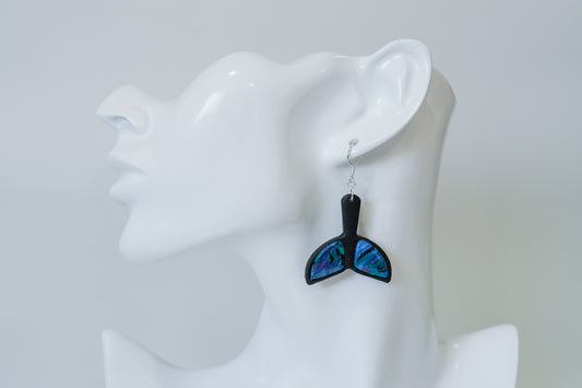 Paua Whale Tail Earrings