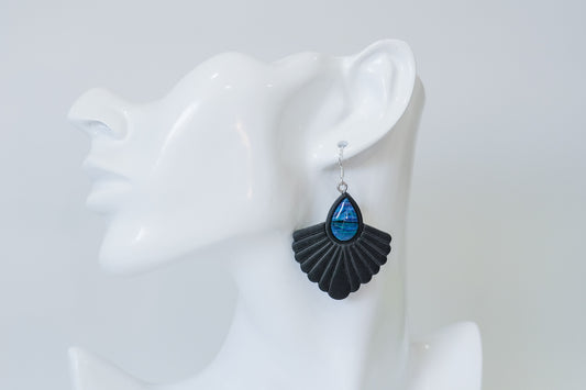 Paua Drop Fan Earrings