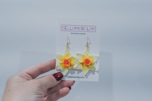 White Daffodil Earrings (large)