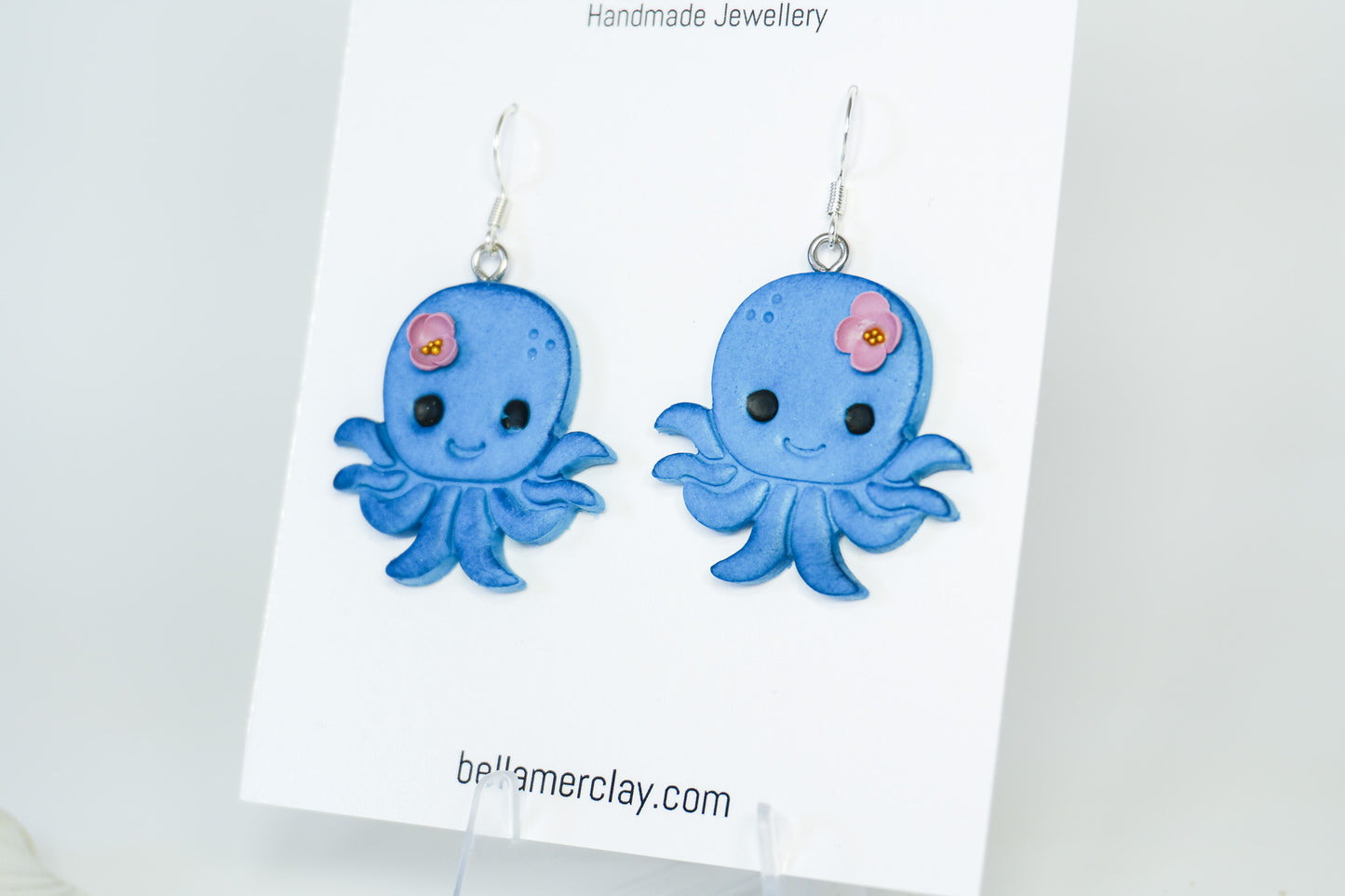 Blue Octopus Earrings