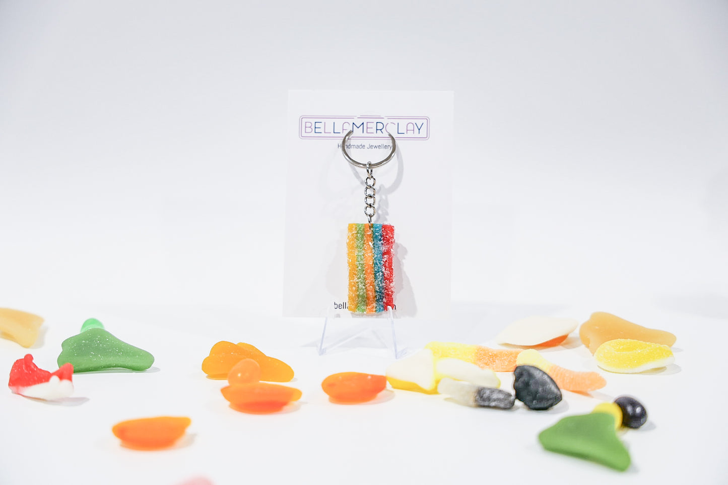Rainbow Stripes Lolly Keychain