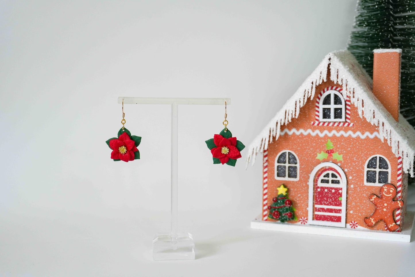 Christmas Poinsettia Earrings