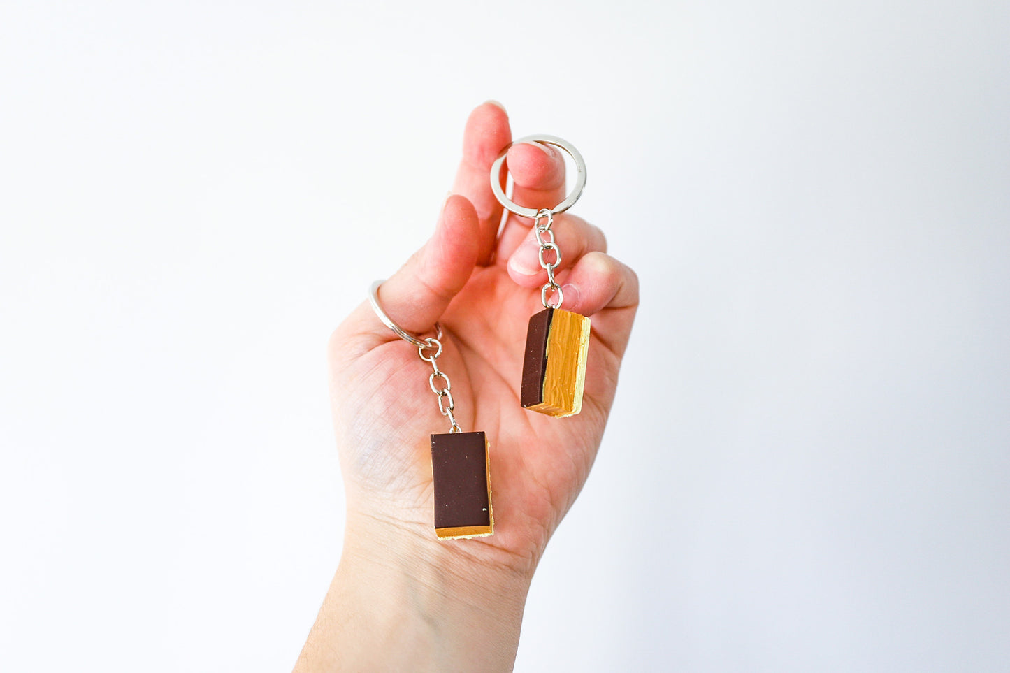 Caramel Slice Keyring Keychain