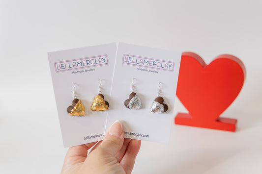 Foiled Heart Earrings