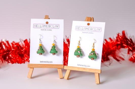 3D Christmas Tree Earrings