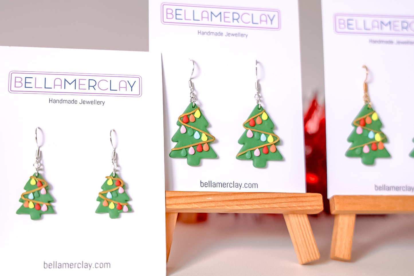 2D Christmas Tree Earrings