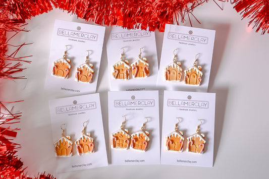 2D Gingerbread House Earrings