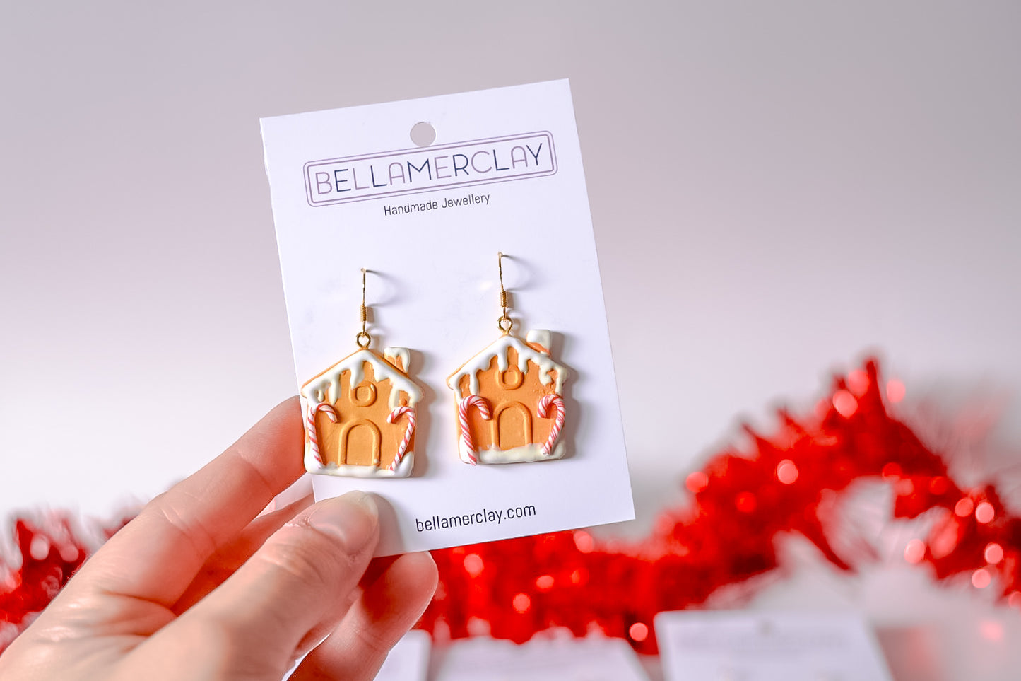 2D Gingerbread House Earrings