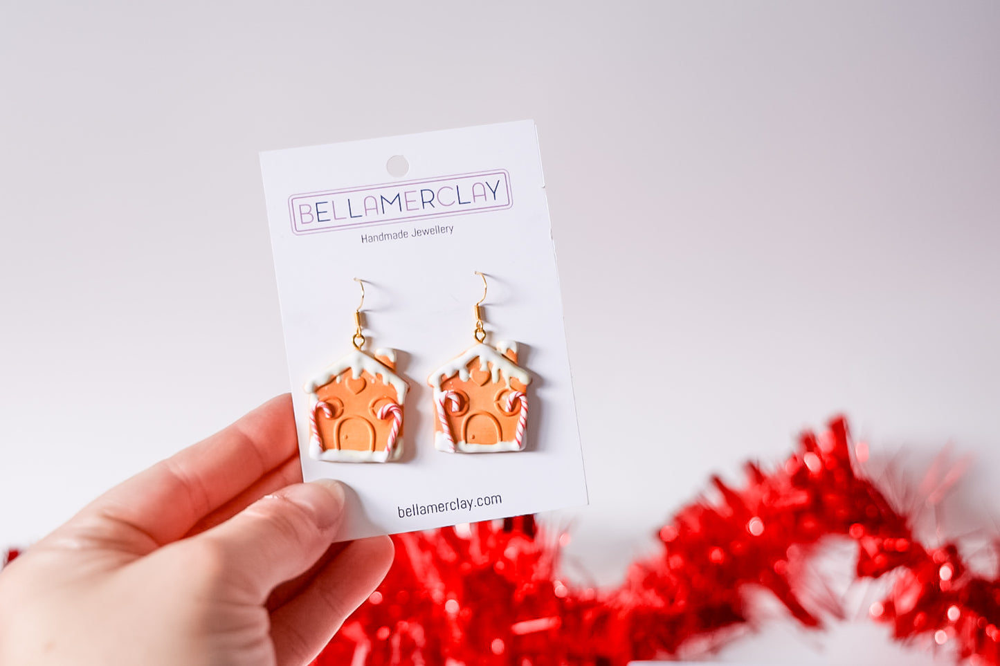 2D Gingerbread House Earrings