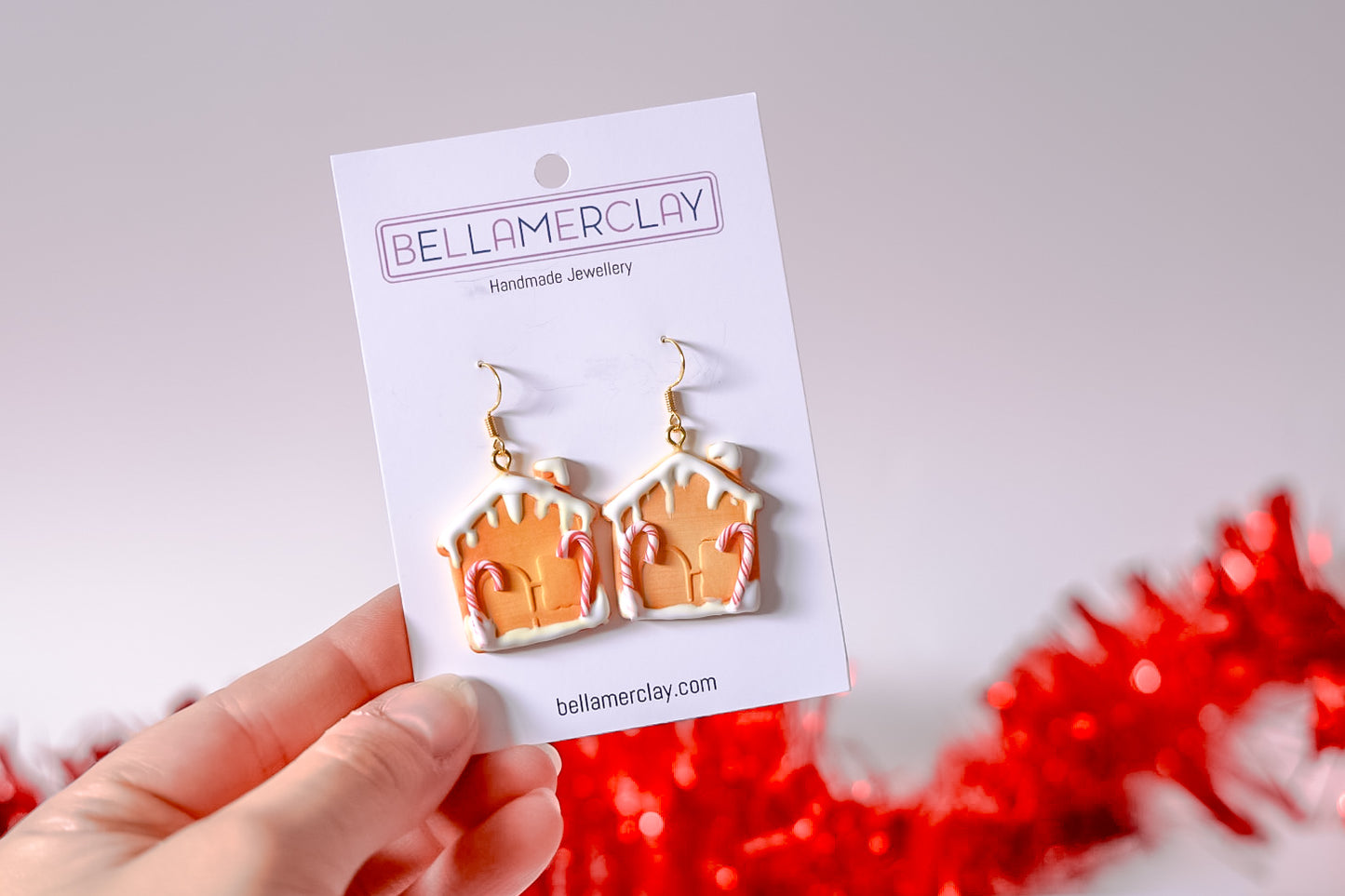 2D Gingerbread House Earrings