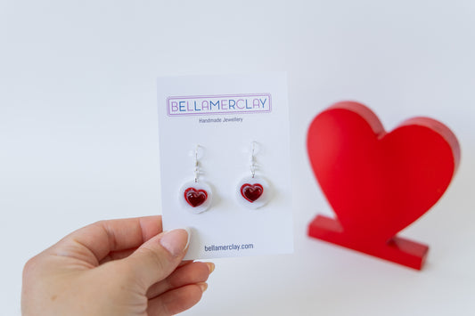 Jelly Heart on a Plate Earrings