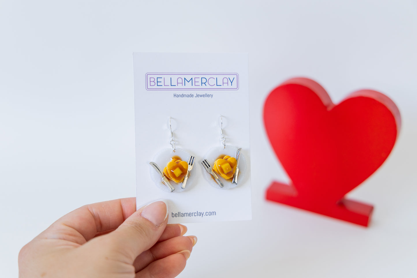 Heart stacked Pancake Earrings