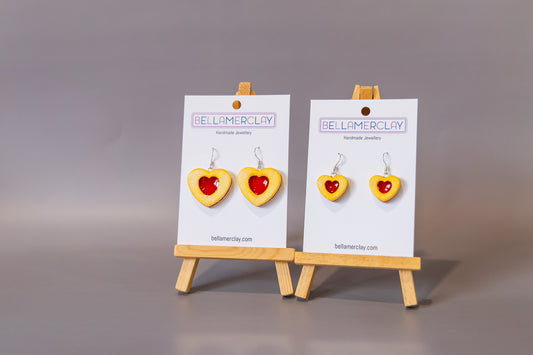 Heart Jam Filled Biscuit Earrings